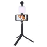 Flexible Phone Tripod with Microphone Filling Light Selfie Vlogging Kit AY 49T