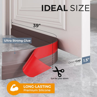 GroTheory 2 Pack Door Draft Stopper 39 L Under Door Draft Blocker Brown