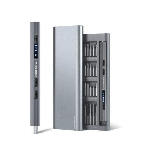 Promate 62-Pieces Cordless Electric Screwdriver Kit with LED Fill Light