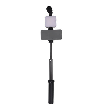 Flexible Phone Tripod with Microphone Filling Light Selfie Vlogging Kit AY 49T